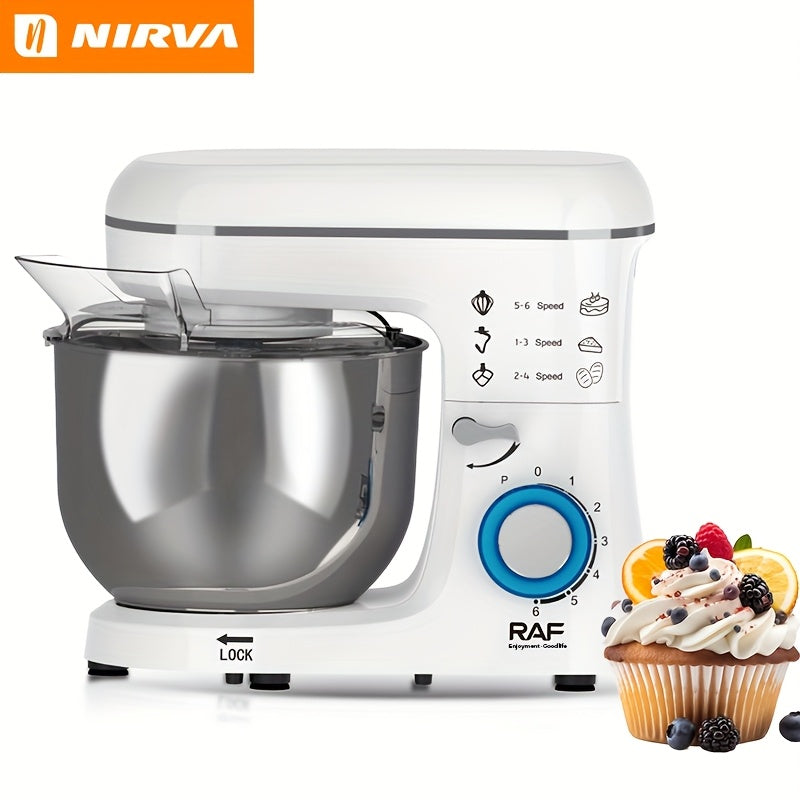 Mixer Nirva1400W high-speed electric kitchen mixer, with 240-ounce stainless steel bowl - 6-speed, handheld cream whisk and egg beater, suitable for baking and mixing, portable design,