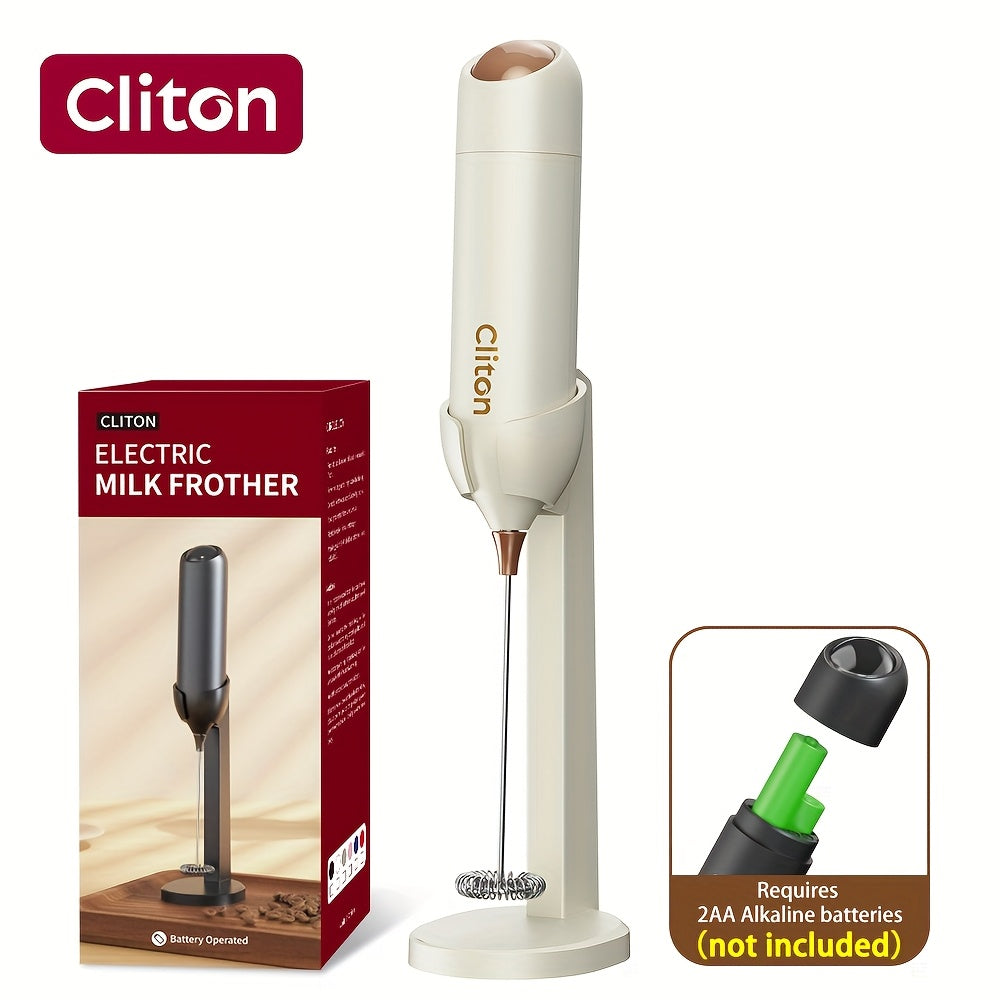 Frother 1pc Powerful Electric Milk Frother Handheld with Stainless Steel Stand, Battery Powered Mixer for Coffee, Smoothies, Latte, Matcha, Hot Chocolate, Mini Hand Blender 2025 Edition, Kitchen Gift, New Year Present, Valentine'S Da