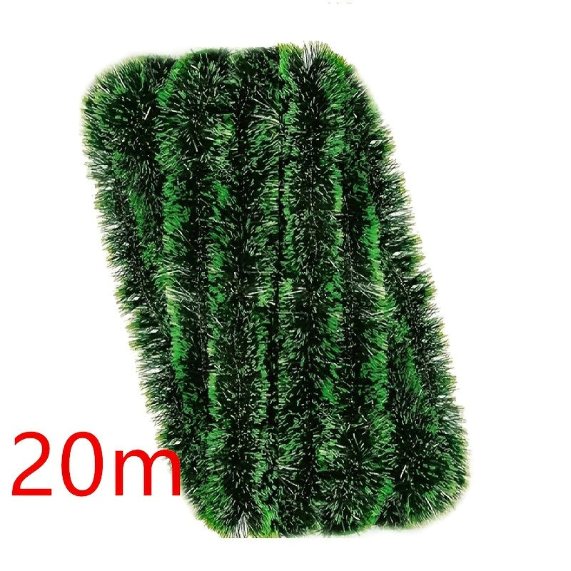 Garland Classic Christmas Artificial Tinsel  in Green And White