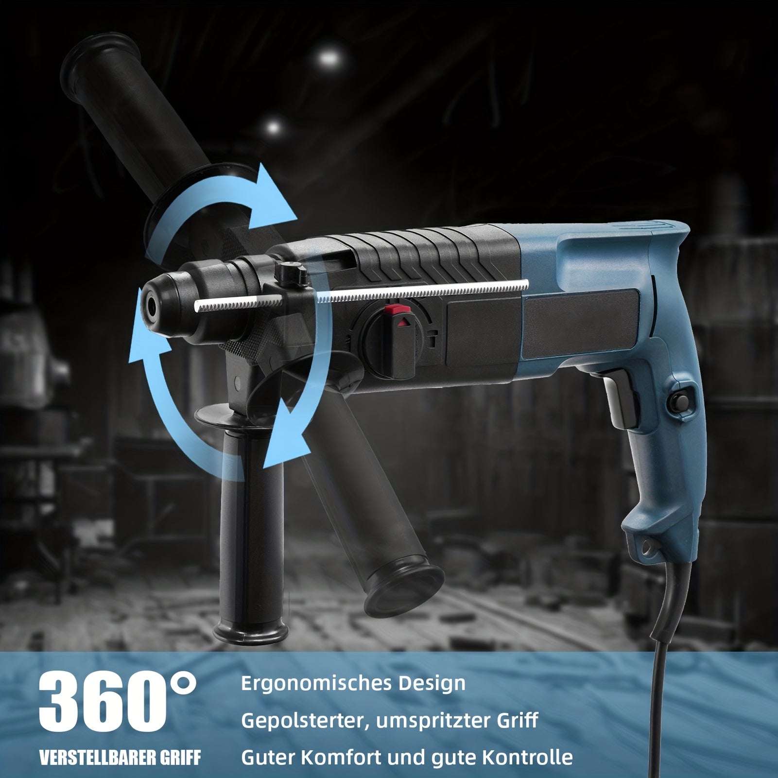 Drill 1500RPM Impact Drill Electric Screwdriver Electric Hammer Drill Mini Wireless Hand Drill, 3 Impact Drill Bits, 4 Operating Modes For Home Use For Tools & Home Improvement & Power Tools