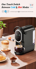 Coffee Machine CAFELFFE 19Bar Automatic Capsule  - Cold & Hot, Nescafe, DG, ESE Pod Compatible, Ground Coffee Option, 1450W, 220-240V, Easy to Clean, European Standard Plug, Perfect for Home Kitchen, Ideal Gift for Halloween,