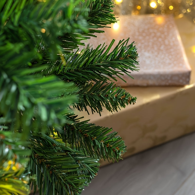 Tree Artificial Green Flocked Christmas Tree with Fireproof PVC Branches and Easy Assembly