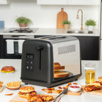 Toaster 1pc 2 Slice  with LED Touch Screen And Digital Countdown Timer Stainless Steel Bread Toasting with Extra Wide Slot And Cancel Defrost Reheat Function 6 Shade Settings Removable Slide Out Crumb Tray Cord-storage Base An