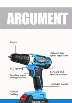 Screwdriver 1 Set JAVN 20V Cordless Drill Electric Screwdriver, Mini Wireless Power Driver DC Lithium-Ion Battery 3/8-Inch
