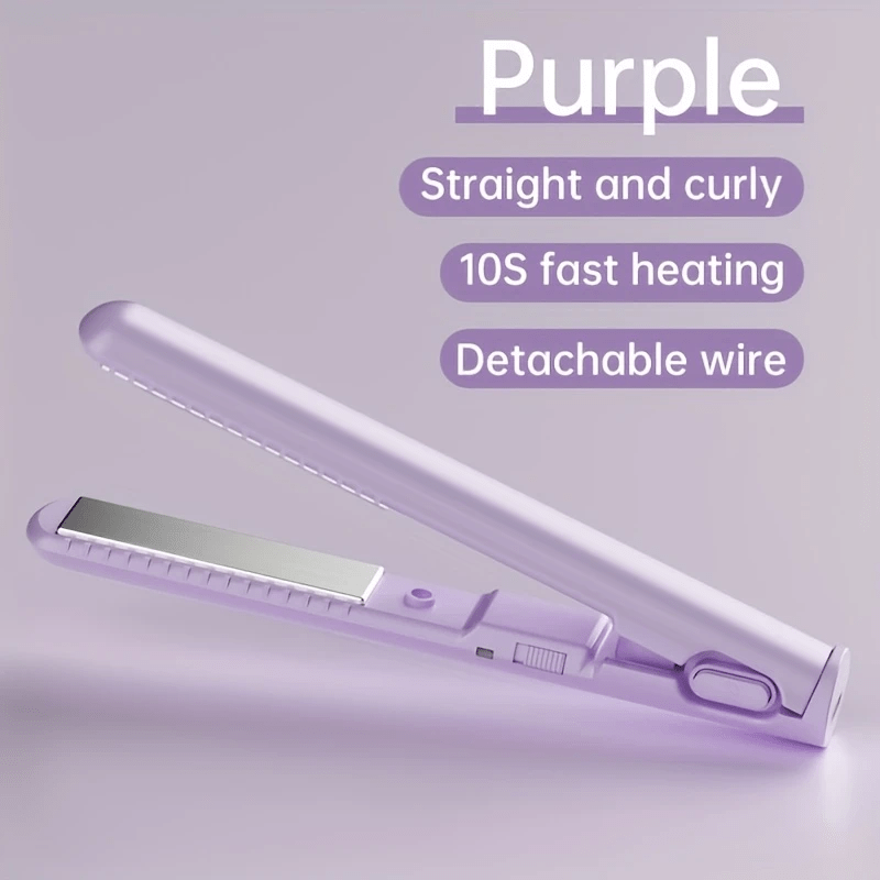 Straightener and Curler 2-in-1 , USB-Powered Mini Styler, Dual Use, Heat-Resistant, Portable Travel, Frizz-Free, Shiny & Smooth – Multi-Func