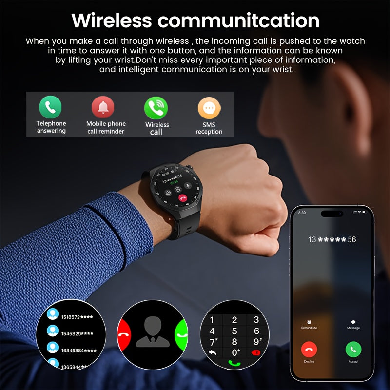Smartwatch 2025 New GPS GT5  - 3.86cm HD Display, Wireless Calling, Over 100 Sports Modes, AI Voice Assistant, USB Charging, Compass Outdoor Fitness Tracker, Compatible with Android/for iPhone, Multi-Function Accesso