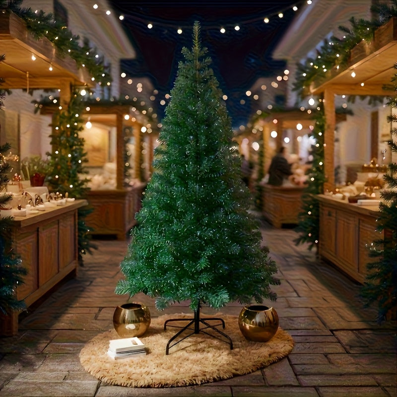 Tree 1pc Green Realistic Artificial Christmas Tree with Foldable Stand