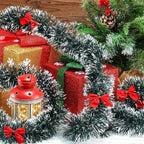 Garland 7.92meter Vintage Tinsel Christmas  with Red Bows