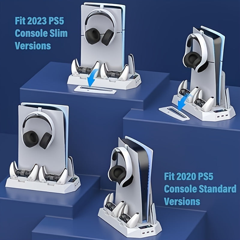 PS5 Slim Stand & Cooling Station with Dual Controller Chargers