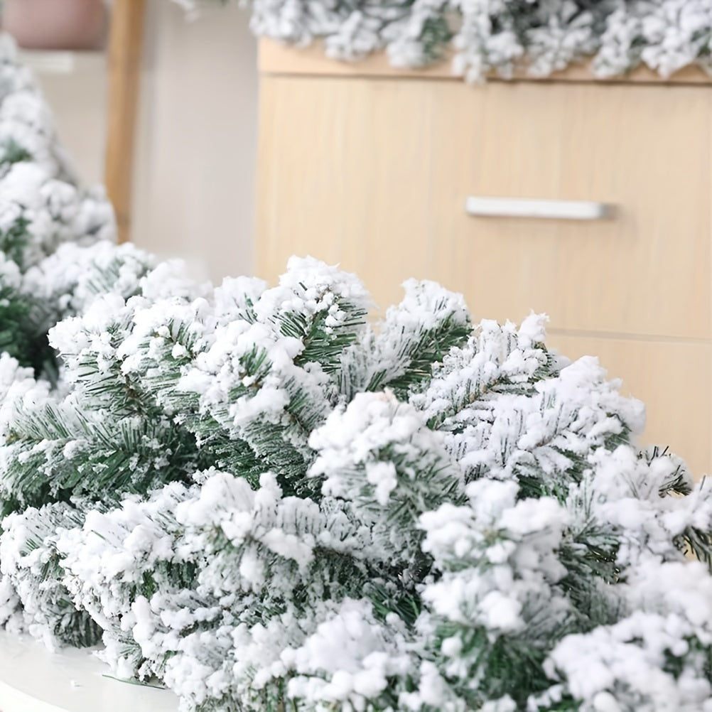 Garland Snow Flocked Christmas , Snowy Artificial Christmas Garland