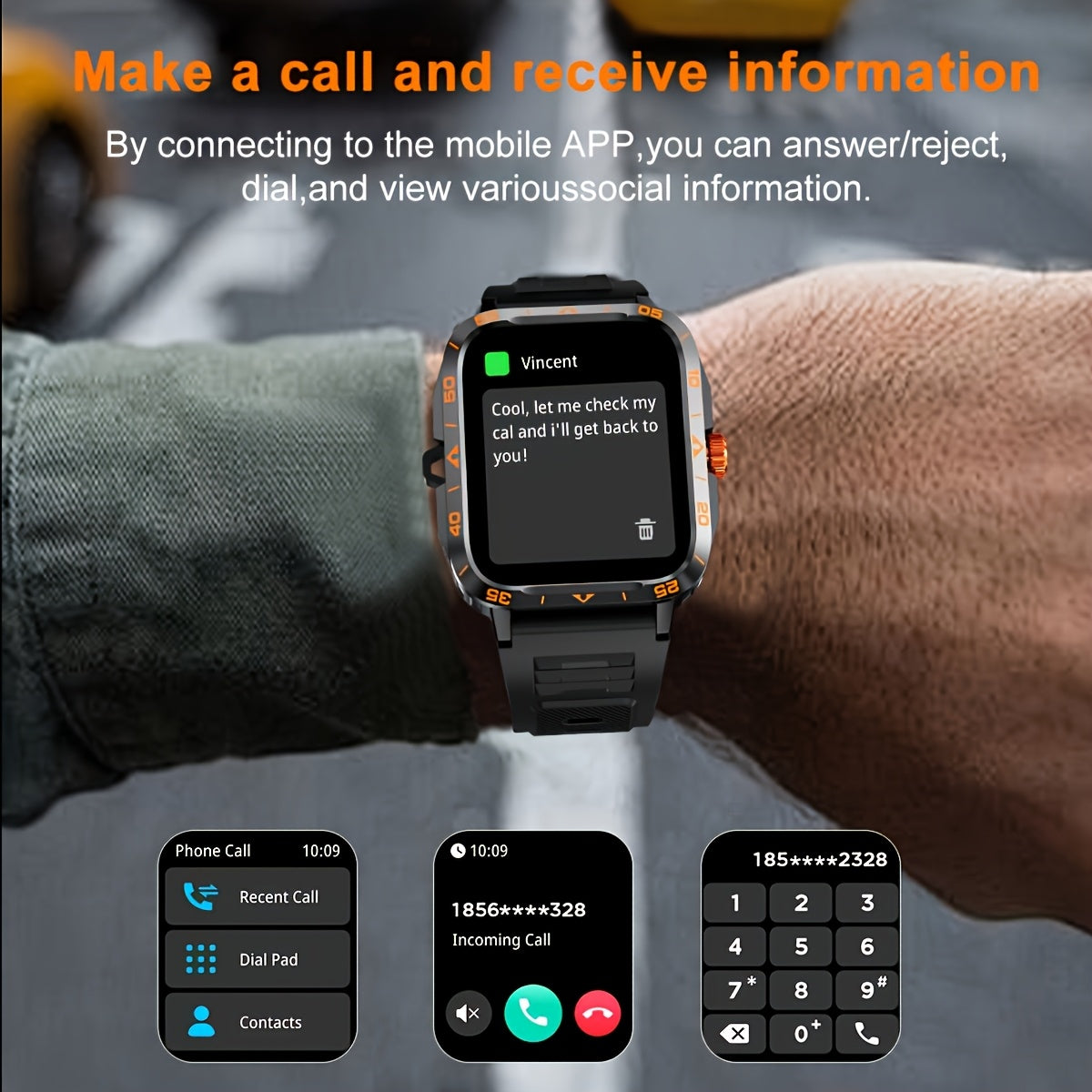 Smartwatch 2024 New , IP67, LED Display, Altitude Gauge, Barometer, 100+ Sports Modes, 300mAh Battery, Multimedia Information Viewing, Weatherometer, Pedometer, Fitness Tracker, Wireless 5.0, Android/iOS Compatible, with Call/
