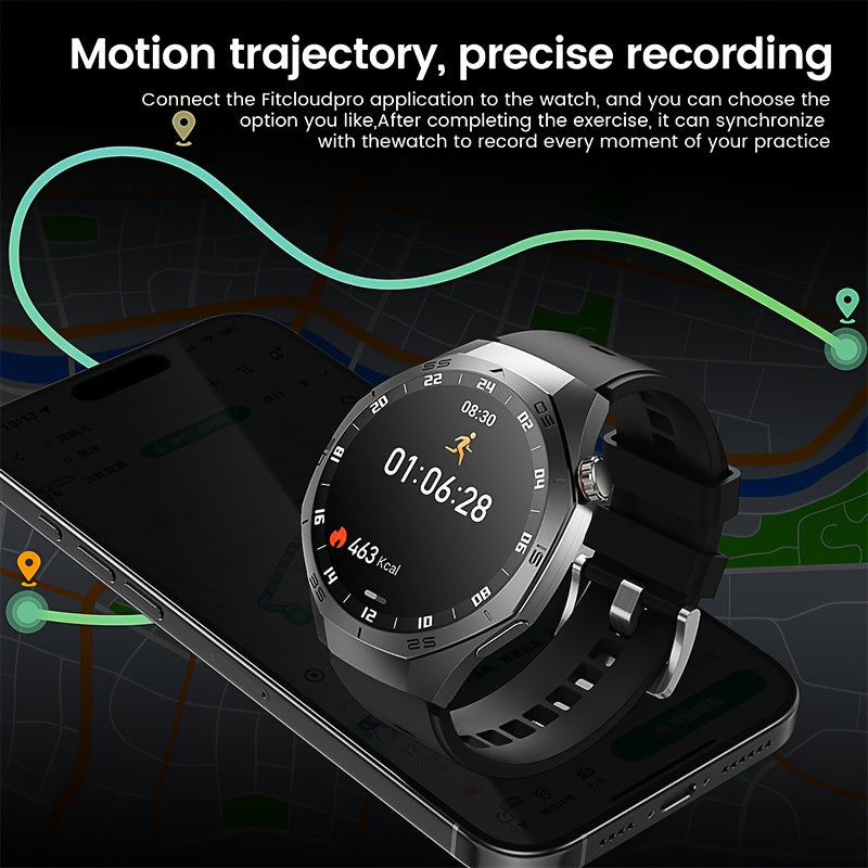 Smartwatch 2025 New GPS GT5  - 3.86cm HD Display, Wireless Calling, Over 100 Sports Modes, AI Voice Assistant, USB Charging, Compass Outdoor Fitness Tracker, Compatible with Android/for iPhone, Multi-Function Accesso