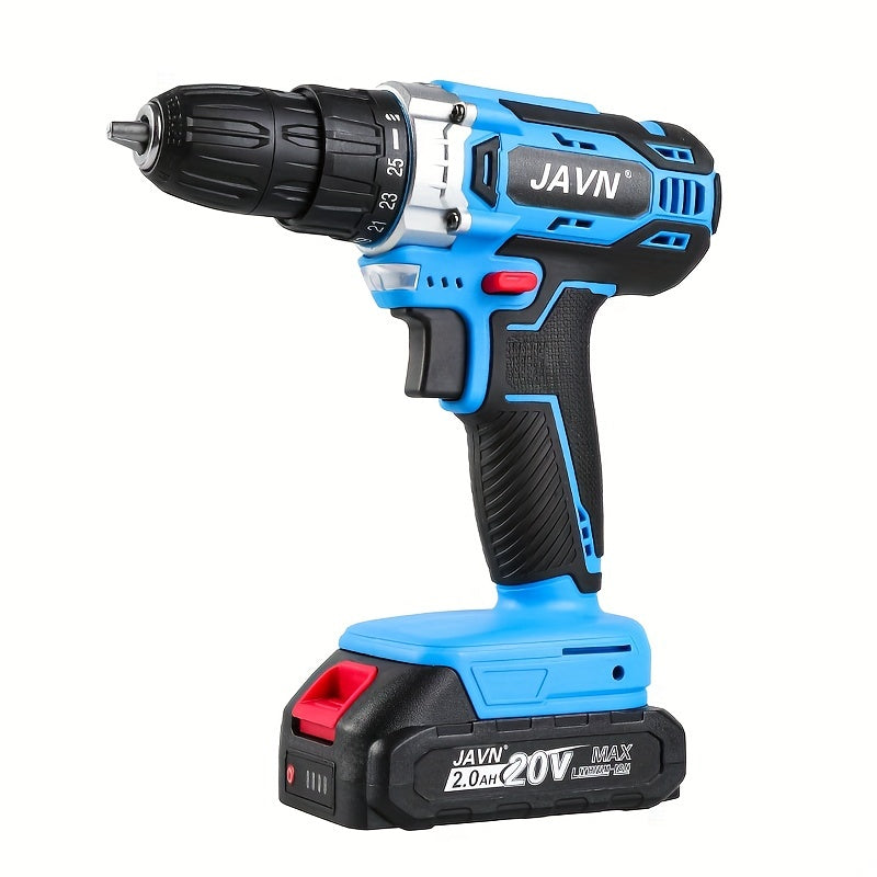 Screwdriver 1 Set JAVN 20V Cordless Drill Electric Screwdriver, Mini Wireless Power Driver DC Lithium-Ion Battery 3/8-Inch