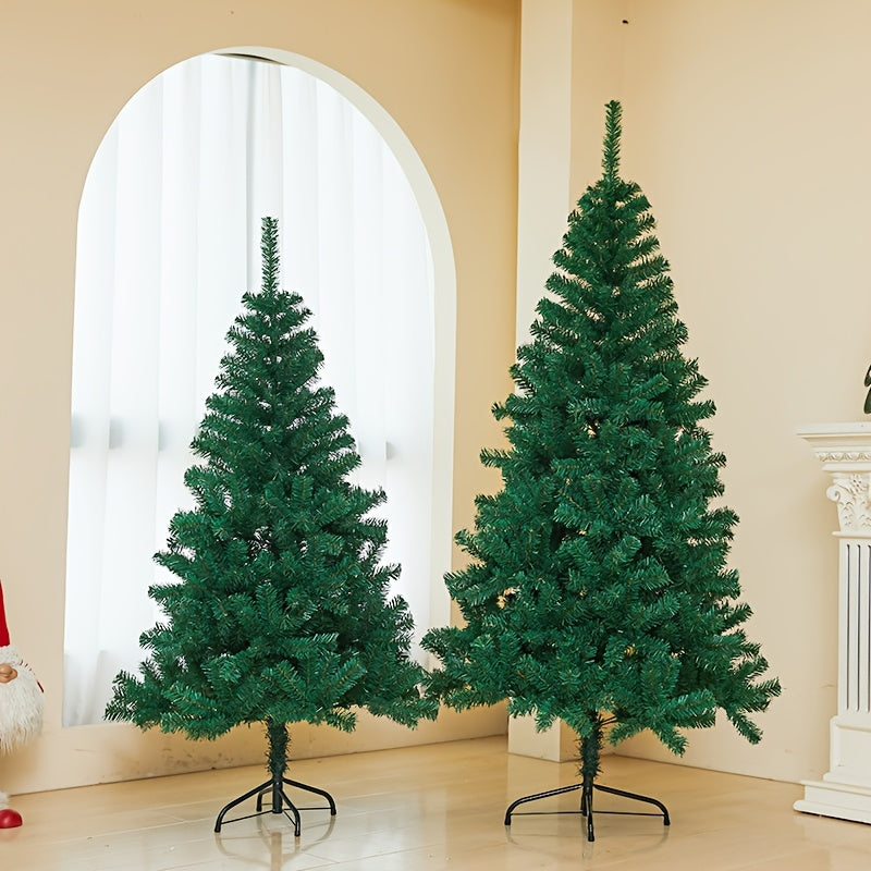 Tree Artificial Green Flocked Christmas Tree with Fireproof PVC Branches and Easy Assembly