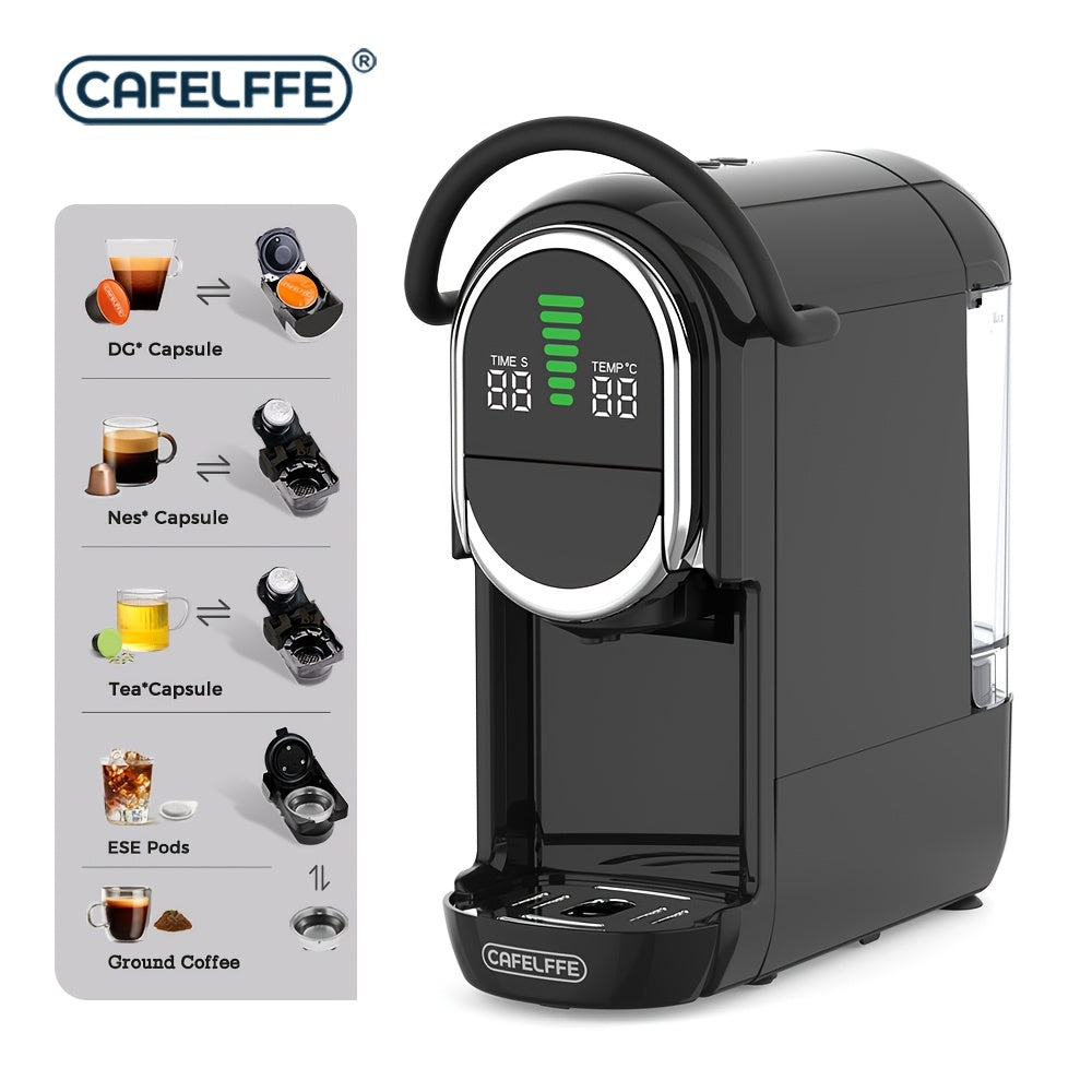 Coffee Machine CAFELFFE 19Bar Automatic Capsule  - Cold & Hot, Nescafe, DG, ESE Pod Compatible, Ground Coffee Option, 1450W, 220-240V, Easy to Clean, European Standard Plug, Perfect for Home Kitchen, Ideal Gift for Halloween,