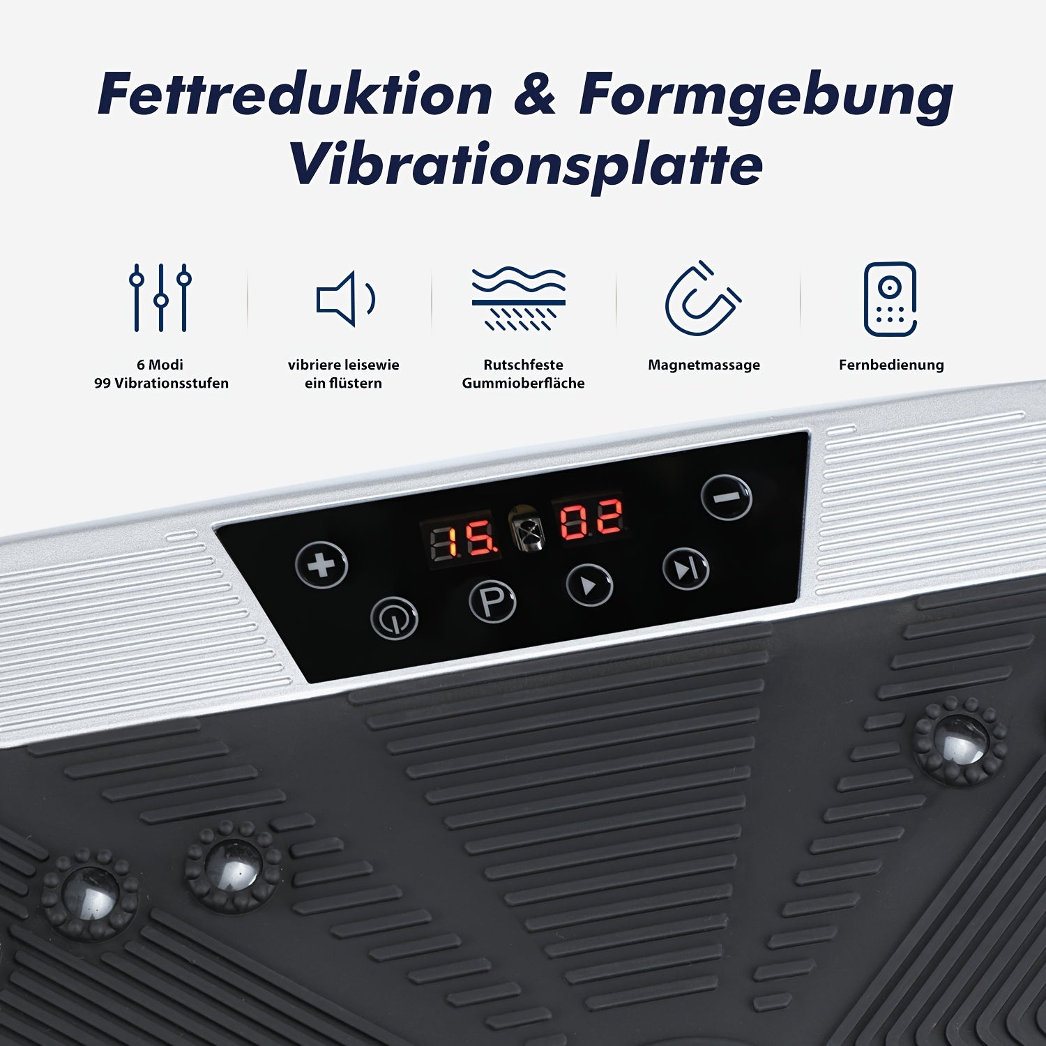 Vibration Plate with Electromagnetic Massage | 99 Speed Levels | Acupressure Foot Pad | Remote Control And Resistance Band Included | Silent Whole Body Burner for Home Fitness, Muscle Recovery, Balance Improvement,  Sma