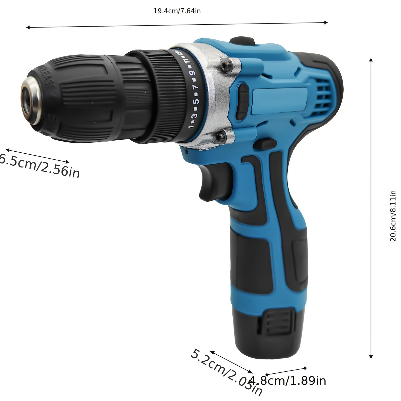 Drill 12V Cordless Drill & Electric Screwdriver Set with 22pcs Accessories, 2, 45Nm High Torque, 25+1 Speed Settings, 2-Speed/ Lithium-Ion Combi Drill, LED Work Light for Home DIY, Carpentry, Renovation (Heavy