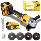 Grinder 2025 New Brushless Angle Grinder - Heavy-Duty Professional Multifunctional Sanding Machine/ Grinder, Quick Replacement of Cover, Soft Start And Safety Brake, Lithium-Ion Power Tool, Ergonomic Grip, Including Battery And Charg