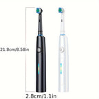 Toothbrush Electric for Adults & with 6 Speed/Rotation Modes (USB,), Smart Brush Compatibility, 6 Color Options (White/Black)
