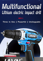 Screwdriver 1 Set JAVN 20V Cordless Drill Electric Screwdriver, Mini Wireless Power Driver DC Lithium-Ion Battery 3/8-Inch