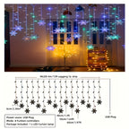 Light String 1pc YETHKE Snowflake Curtain Light, 96 LED USB Powered Fairy   with 8 Modes