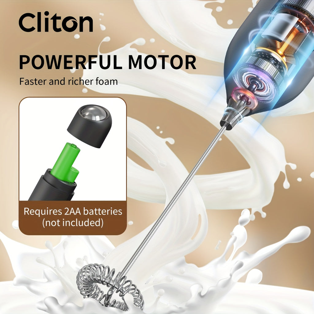 Frother 1pc Powerful Electric Milk Frother Handheld with Stainless Steel Stand, Battery Powered Mixer for Coffee, Smoothies, Latte, Matcha, Hot Chocolate, Mini Hand Blender 2025 Edition, Kitchen Gift, New Year Present, Valentine'S Da