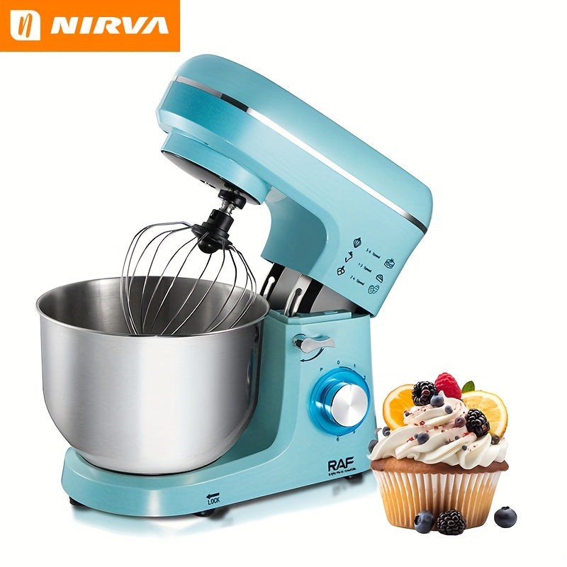 Mixer Nirva1400W high-speed electric kitchen mixer, with 240-ounce stainless steel bowl - 6-speed, handheld cream whisk and egg beater, suitable for baking and mixing, portable design,