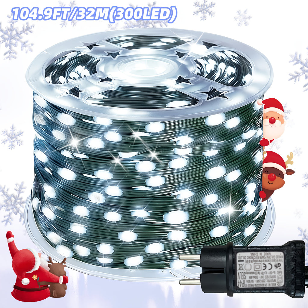 Light string 1000/300 LED Christmas  plug-in type, ultra long green flashing LED string light, PVC material