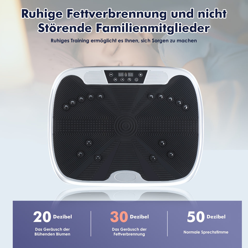 Vibration Plate with Electromagnetic Massage | 99 Speed Levels | Acupressure Foot Pad | Remote Control And Resistance Band Included | Silent Whole Body Burner for Home Fitness, Muscle Recovery, Balance Improvement,  Sma