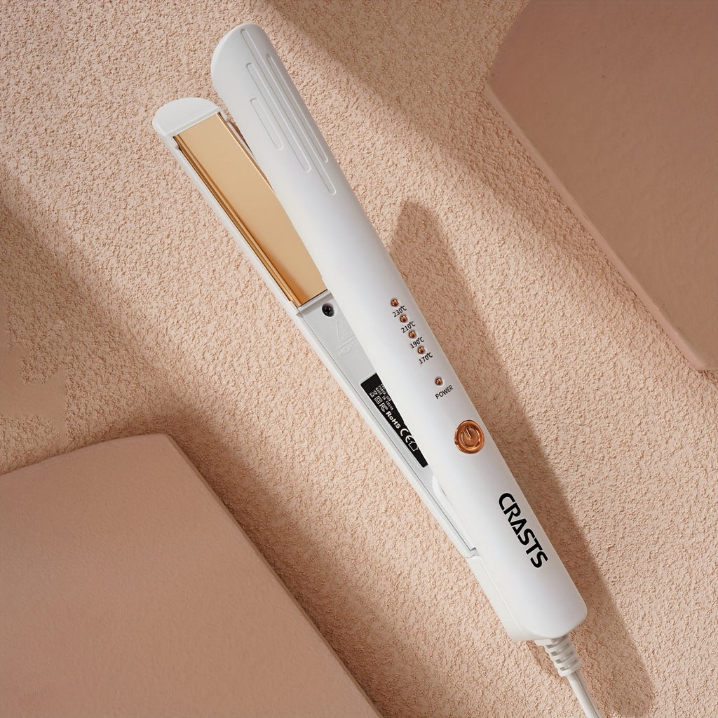 Hair Straightener CRASTS Titanium Flat Iron, 24W Unisex Adult  with 4-Temperature Settings, 220V Type C Plug, No Battery Required, for Straightening and Styling Hair, Home Use