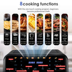 Air Fryer 9/10L Dual Zone  with Visual Window, 8 Pre-Programmed Menus Smart Cooking
