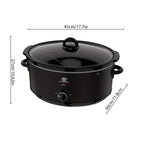 Slow Cooker SUPERLEX 6.5L Large Oval  | 200W Energy-Efficient Ceramic Pot | 4-Temp Control (High/Low/Warm/Off) | Tempered Glass Lid | Perfect for Party Cooking, Slow Cooker Recipe, Home Cooking, Stylish Cookware, Sleek Design,