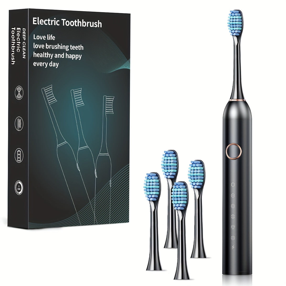 Toothbrush for Adults, Smart Fully Automatic Electric Unisex, Black White Pink