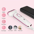 Hair Remover 4in1 Women's Electric  Multifunctional Women's Electric Shaver Trimmer Set Bikini Line Trimmer for Women USB Rechargeable for Eyebrows, Nose, Face Legs Hair Removal Portable Gentle Perfect Gift for Women