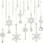 Ornaments 16-Pack Glass Snowflake Garden Suncatcher for self-assembly