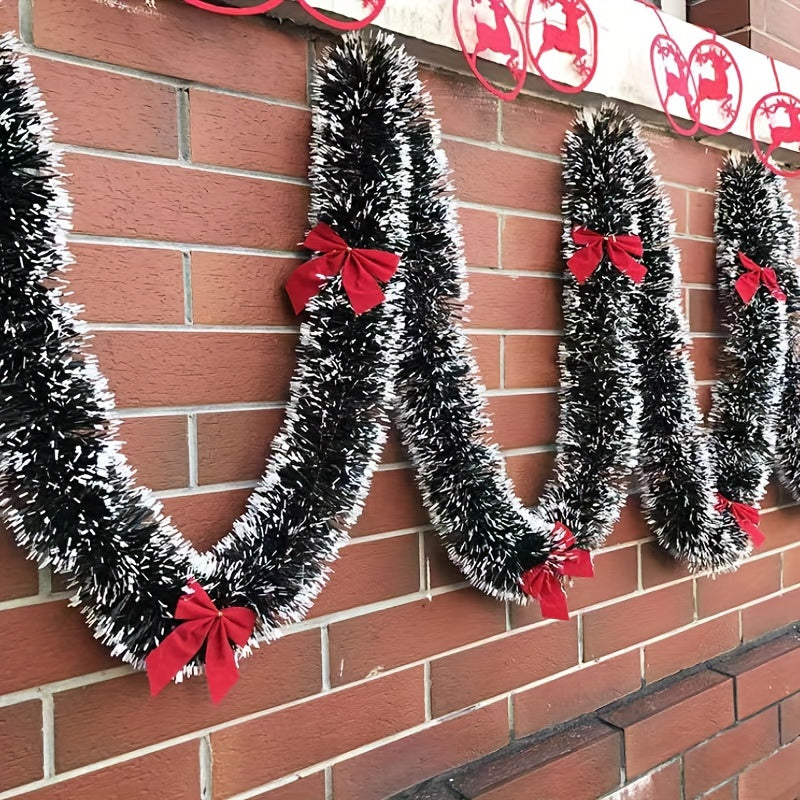 Garland 7.92meter Vintage Tinsel Christmas  with Red Bows