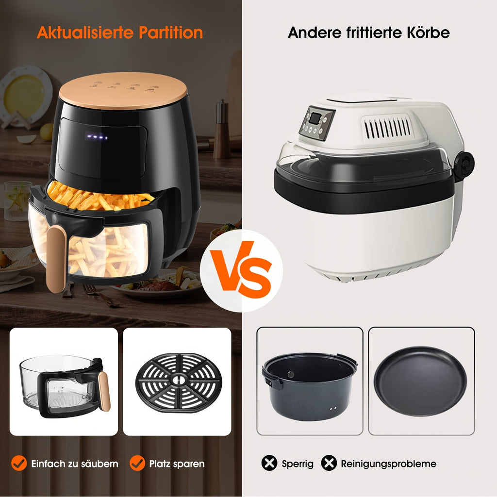 Air Fryer 6L with LED Touchscreen – 1700W Oil-Free Cooker