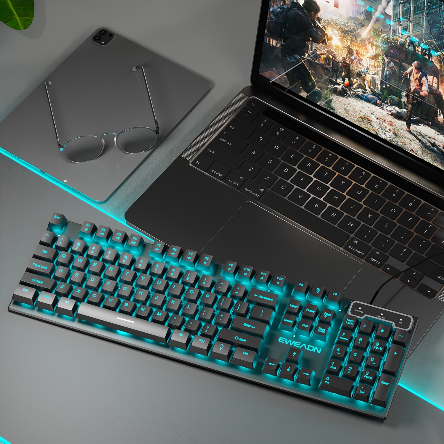 Keyboard EWEADN Silent Wired Gaming