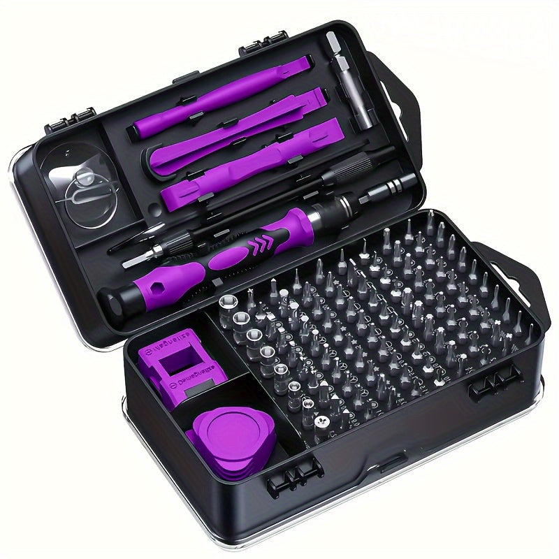 Screwdriver Set 115in 1 Professional , Strong Magnetic Multi-functional Tool Kit with Shaped Drill Bits, Rust Resistant Metal Finish, One-Way Head Style, Ideal for Mechanics - No Assembly Required