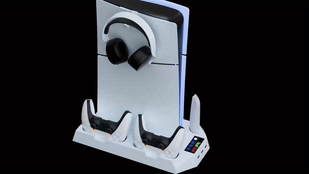 PS5 Slim Stand & Cooling Station with Dual Controller Chargers