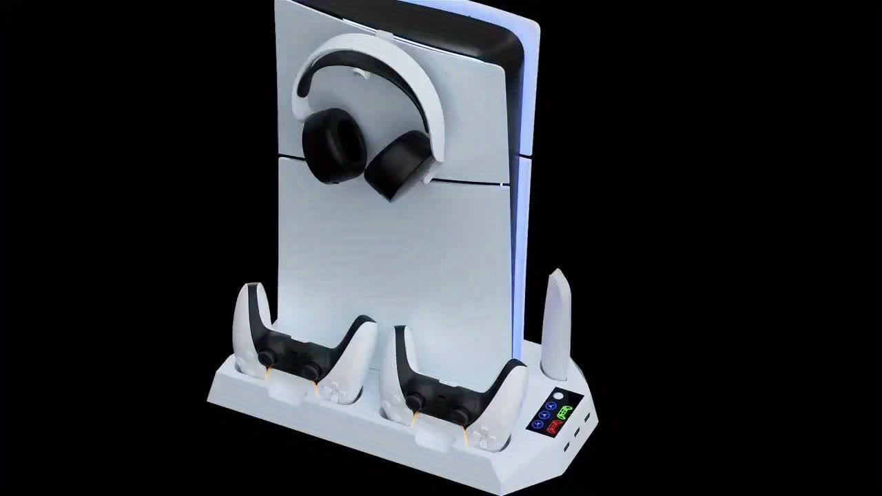 PS5 Slim Stand & Cooling Station with Dual Controller Chargers
