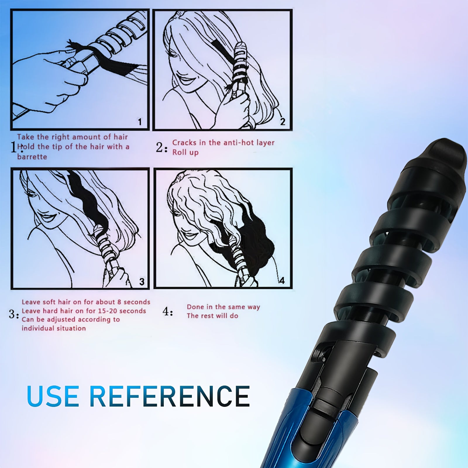 Curling irons, effortless hairdressing