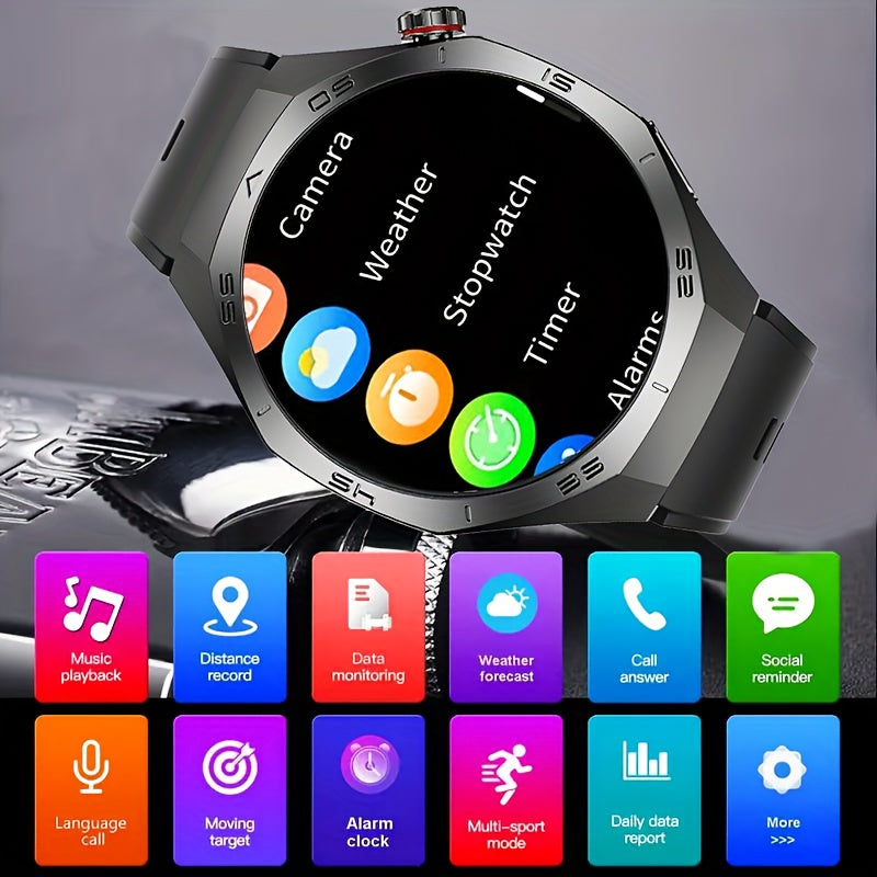 Smartwatch 2025 New GPS GT5  - 3.86cm HD Display, Wireless Calling, Over 100 Sports Modes, AI Voice Assistant, USB Charging, Compass Outdoor Fitness Tracker, Compatible with Android/for iPhone, Multi-Function Accesso