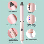 Hair Curling Wand CRASTS Unisex Adult , 9mm-25mm Teddy Bear Waves, Air Bangs, Mini 9mm 16mm 25mm Water Ripple Curls, 58W 220V Type C Plug, No Battery Required