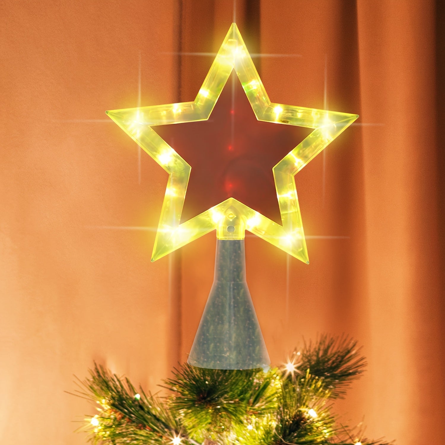 Christmas Tree Singing Top Decoration, 25.4 cm, with Colorful LED Christmas Tree Decoration