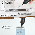 Frother 1pc Powerful Electric Milk Frother Handheld with Stainless Steel Stand, Battery Powered Mixer for Coffee, Smoothies, Latte, Matcha, Hot Chocolate, Mini Hand Blender 2025 Edition, Kitchen Gift, New Year Present, Valentine'S Da