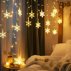 Light String 1pc YETHKE Snowflake Curtain Light, 96 LED USB Powered Fairy   with 8 Modes