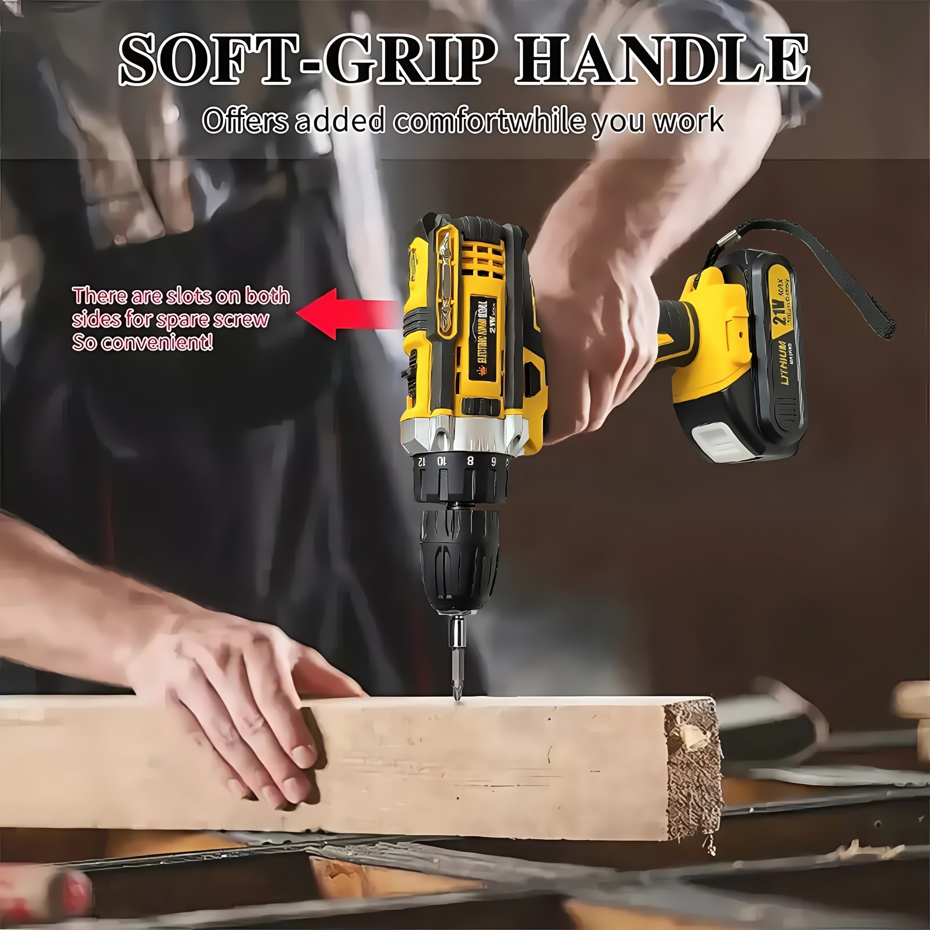 Drill Set Wireless . The New Impact Drill Is Equipped With A 3/8-inch Keyless Chuck And A Work Light