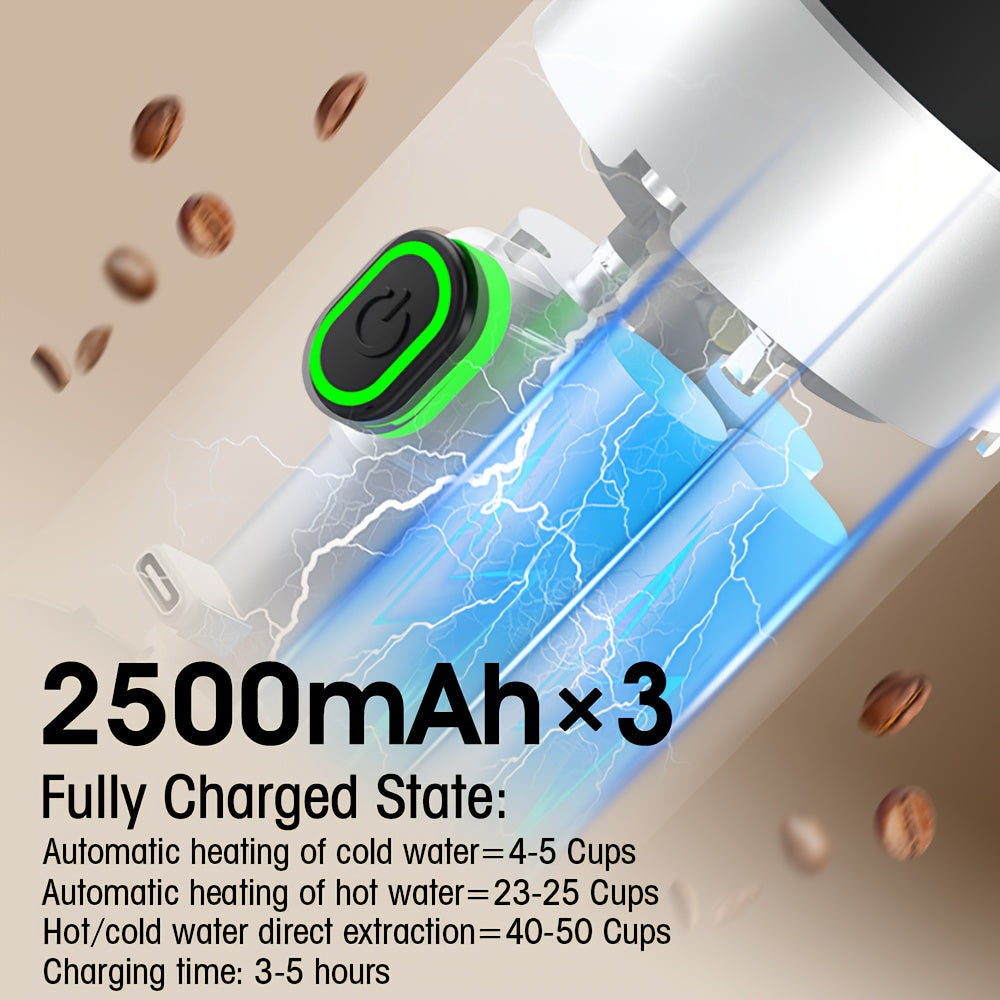 Coffee maker Portable Electric Espresso Machine, Travel Coffee Maker for Camping, Car Coffee Maker Self-Heating with Type-C, Hot and Cold Brew, Compatible with Ground Coffee & Capsule Coffee for RV, Hiking, Office