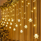 Light String 1pc YETHKE Snowflake Curtain Light, 96 LED USB Powered Fairy   with 8 Modes